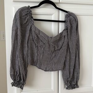 Astr the label brand new no tags Women’s Cardiff Top(Navy White Gingham)